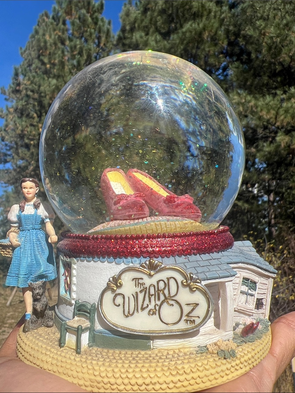 Somewhere Over The Rainbow Wizard Of Oz Musical Snow Globe Ruby Slippers Gift